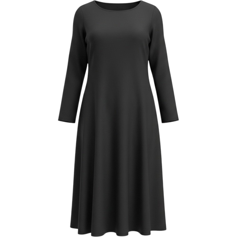JJill Tunic Dress XL Pleated Black Cotton Modal Stretch Minimalist Old Money